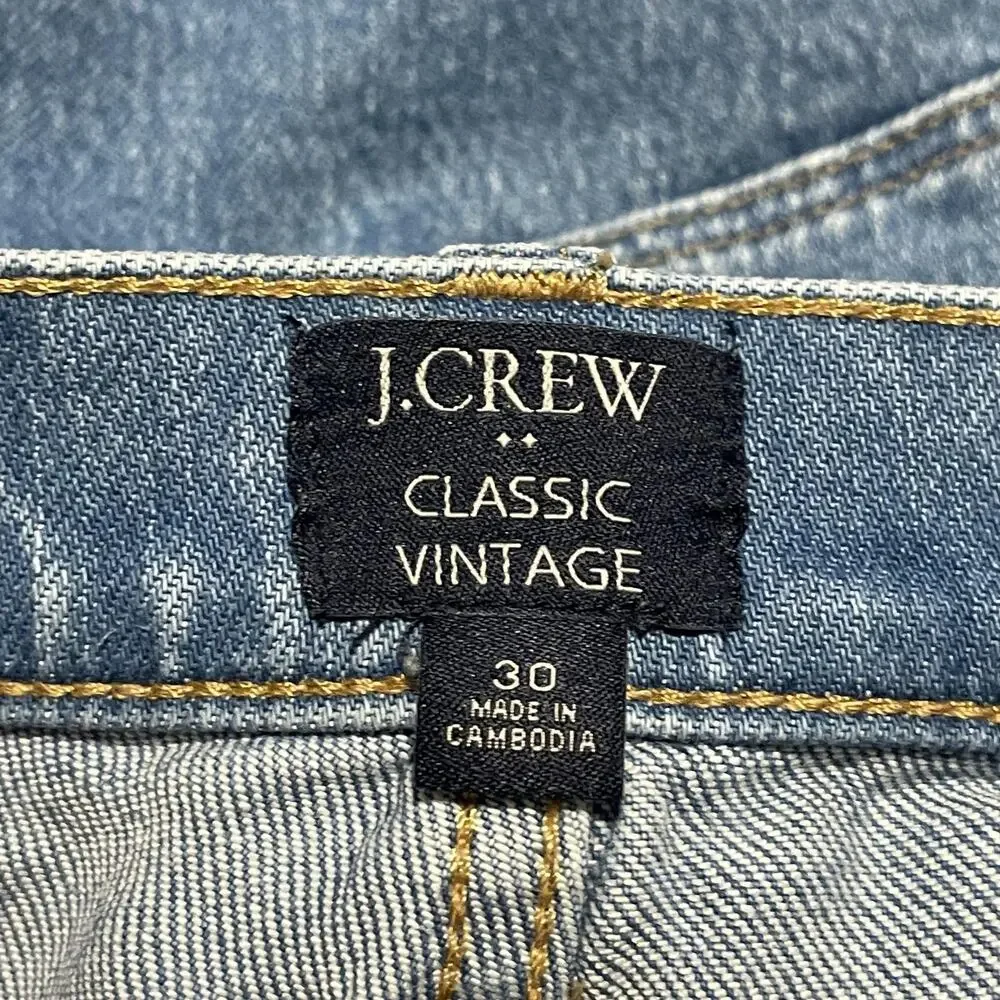 J Crew Classic Vintage Jeans Womens 30 Light Wash High Rise Straight Stretch - Picture 3 of 11